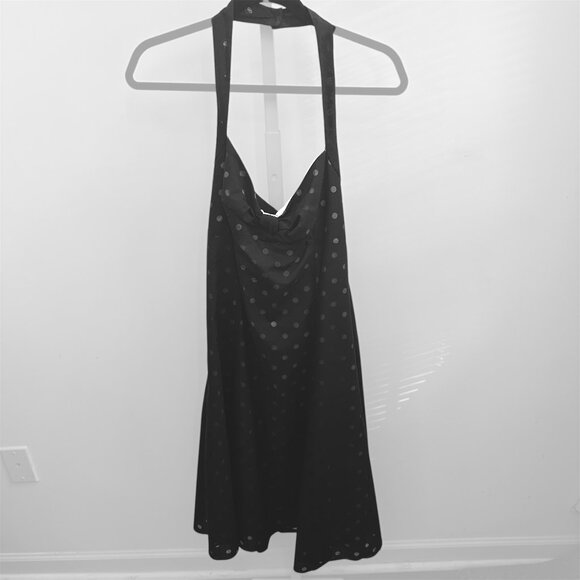 Maggy London Dresses & Skirts - Maggy London Black Pink Polka Dot Lined Halter Dress Sz 10